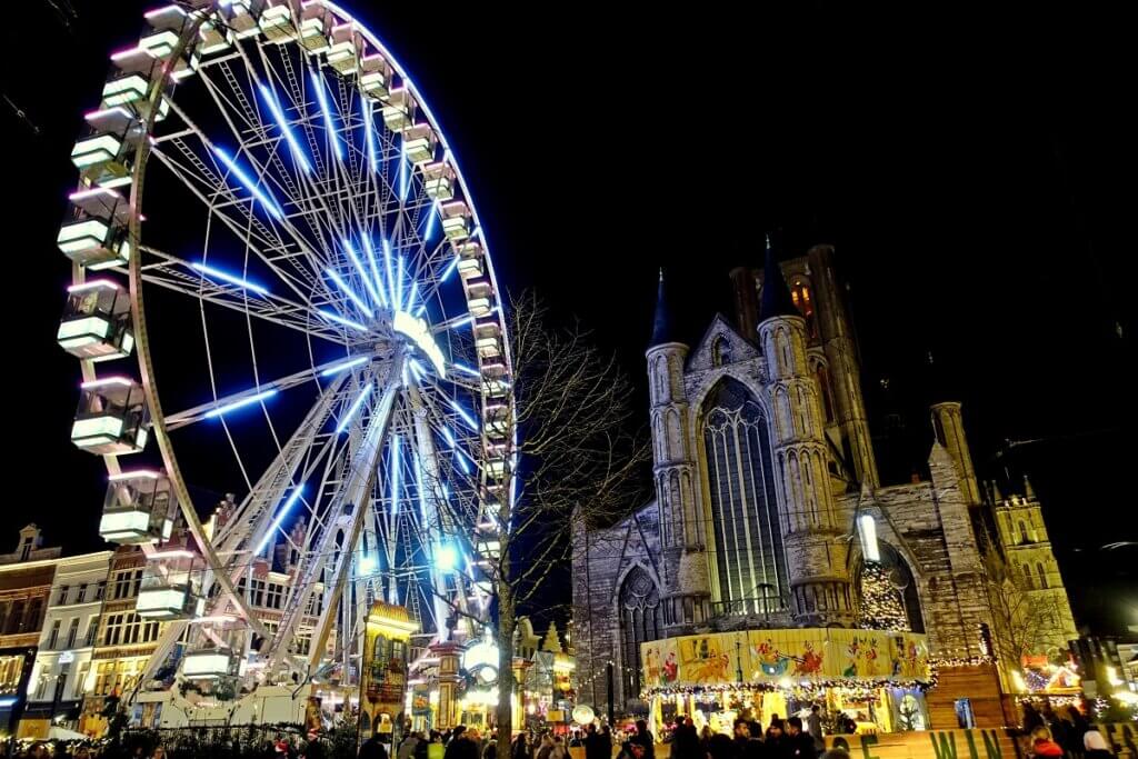 Winter Night at St Michaels Bridge, Ghent