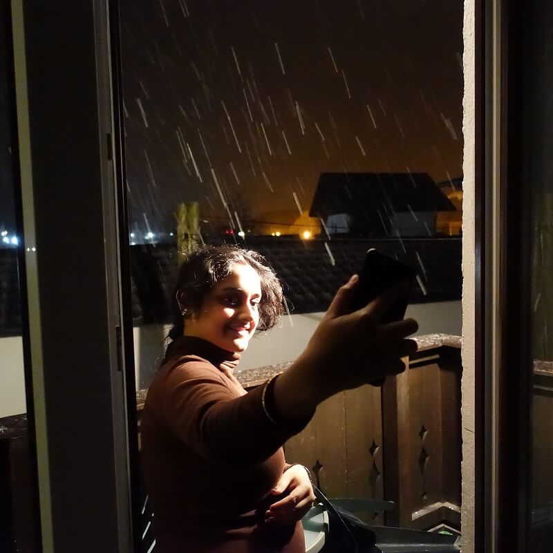 Selfie from Hotel during Snowfall