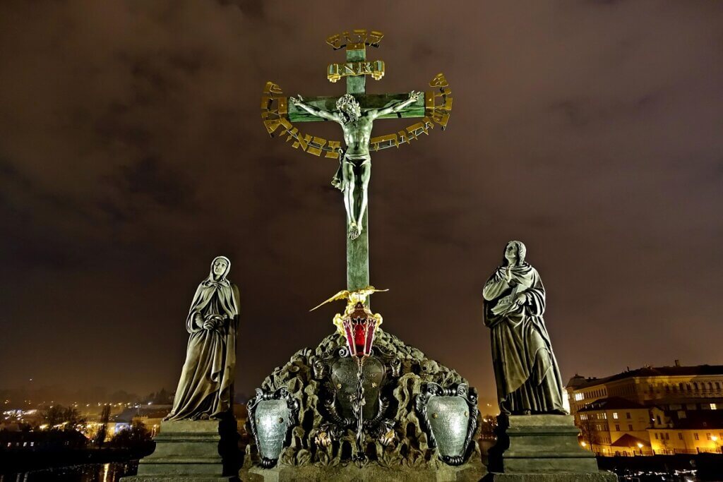 Jesus Statue on Charles Bridge