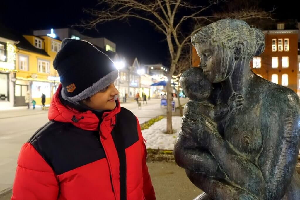 Statue near Tromso Cathedral