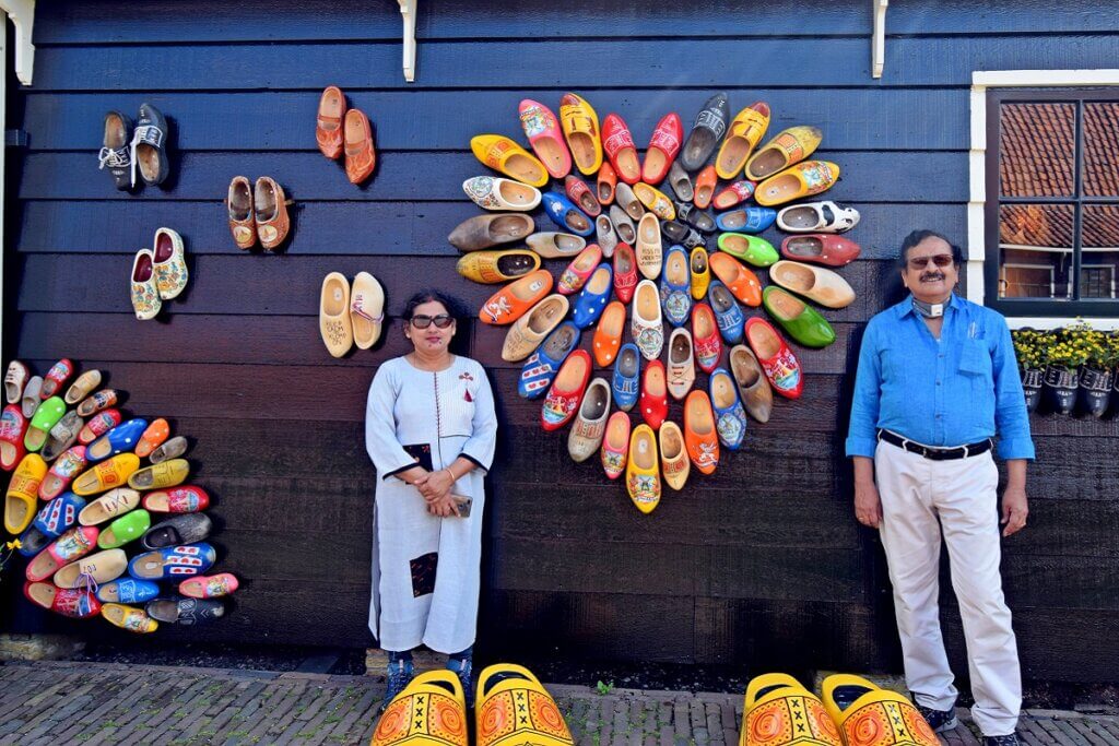 Parents in Heart Shape Wooden Shoe Zaanse Schans