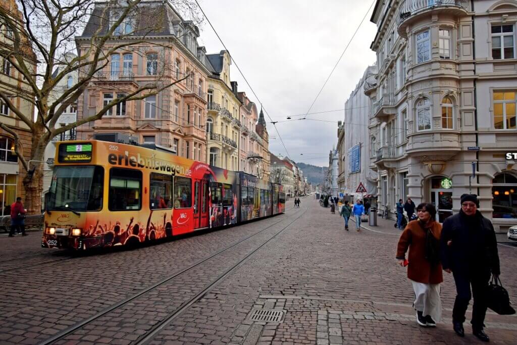 Colorful Tram at Freiburg