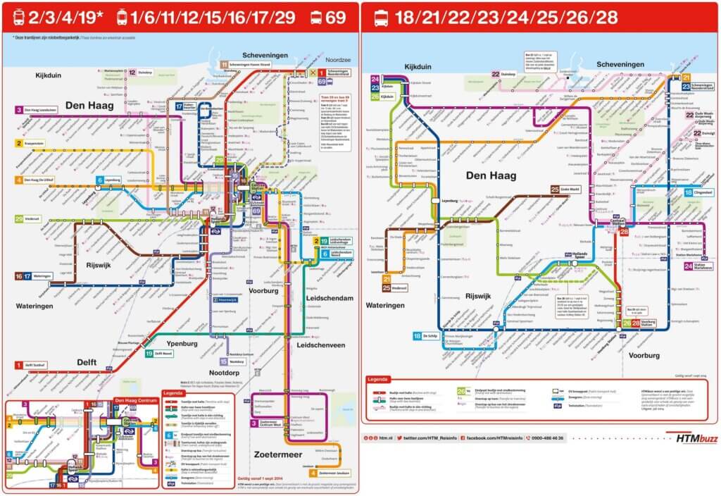 Tram Bus Map of the Hague