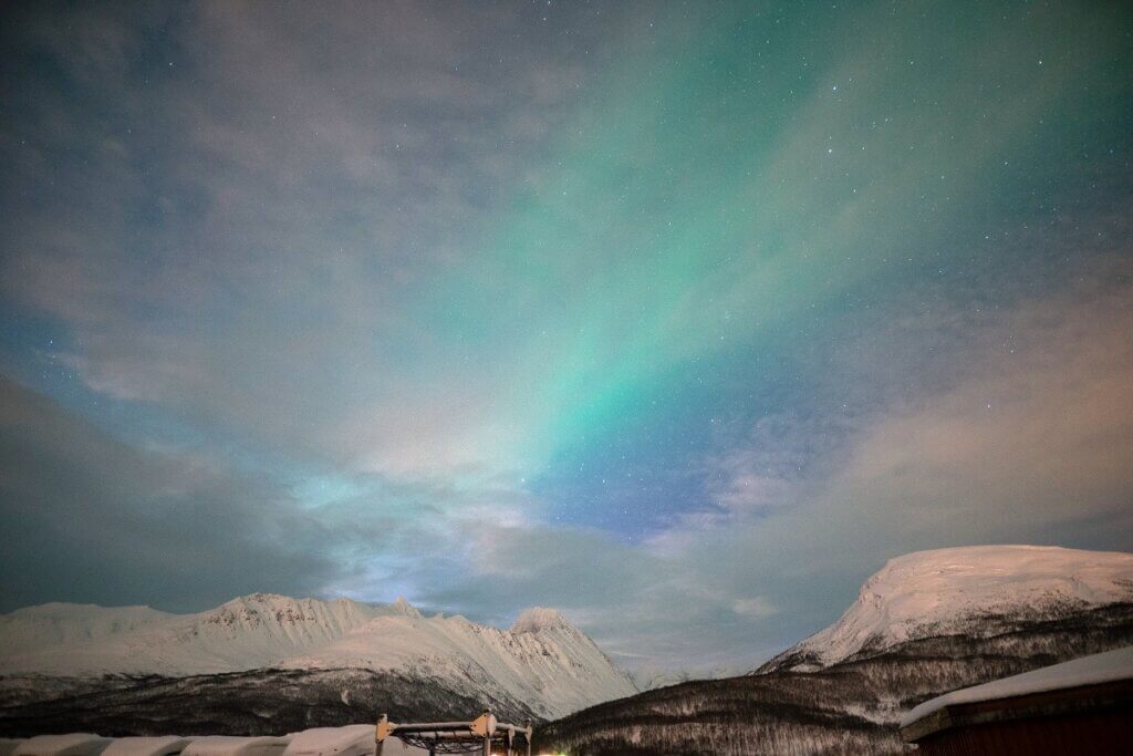 Northern Light Streak At Tromso