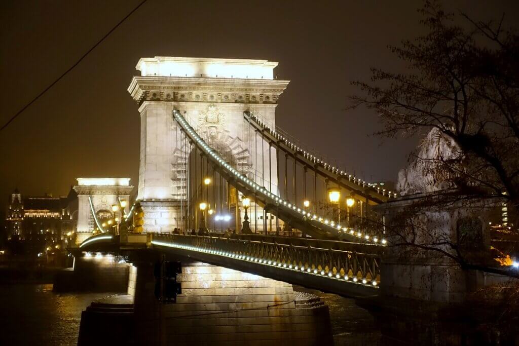 Chain Bridge At Night